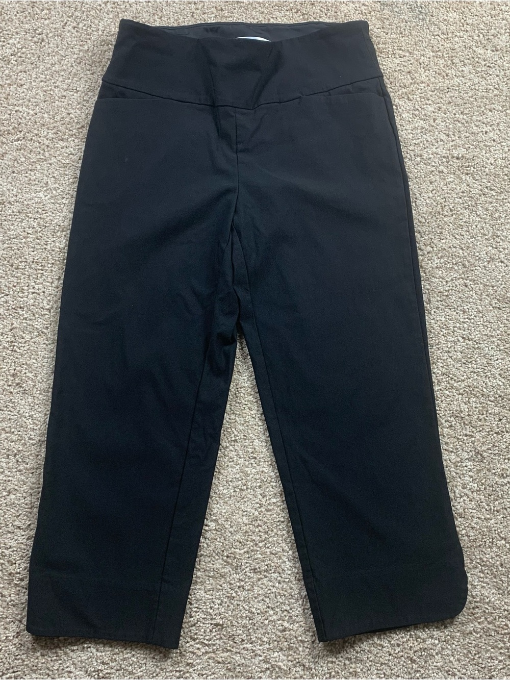 S.C. & Co. Women’s Black Cropped Pants Pull On Stretch Casual Career Capri Pants